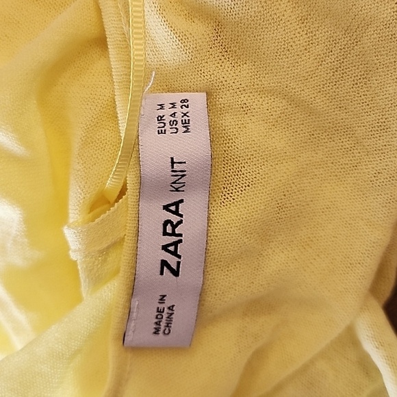 Zara Size Medium Sheer Yellow Tank - Picture 4 of 5